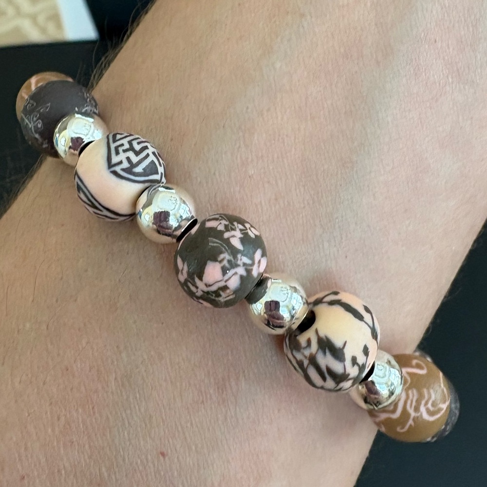 Viva chunky clay beaded bracelet new stretchy bead